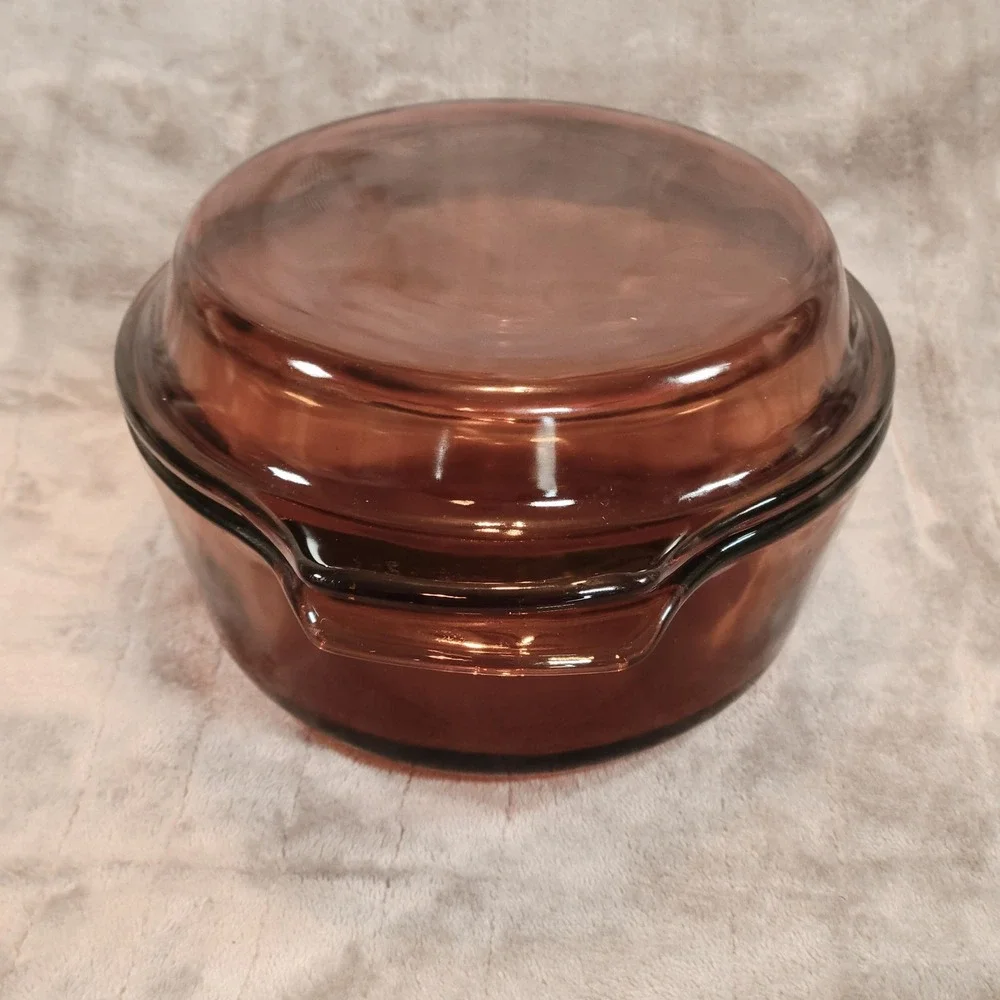 Anchor Hocking‎ Fire King Oval Casserole Dish Amber Glass w Lid 433 1.5 Vintage